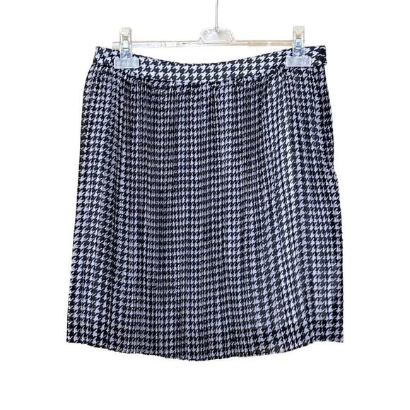 Modcloth black/white micro pleated houndstooth chiffon skirt, medium, flowy - Picture 1 of 4